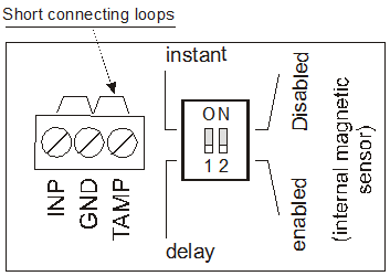 connecter le contacteur d'ouverture sans de l'alarme