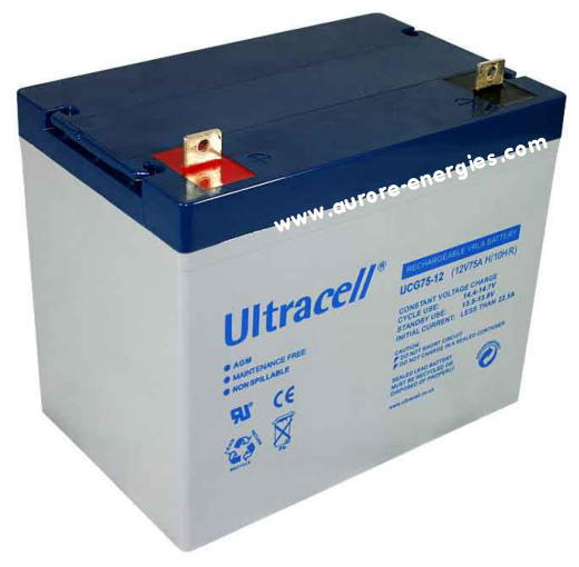 batterie AGM 12v 75Ah VRLA Ultracell