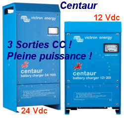 chargeur centaur 12v 24v 230v 3 sorties  100% de puissance