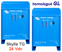 chargeur skylla-tg gl 24v avec plage d'entrée 230vac allant de 90v à 285v idéal pour groupe électrogène avec mauvaise régulation