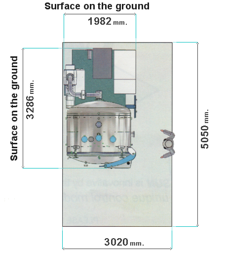 width and longor of surface on the ground of the photovoltaic furnace