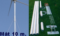 mât d'éolienne hauteur 10 mètres avec embout de 48 mm