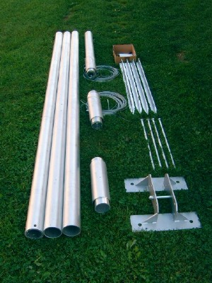 Mat 10m Standard Mat D Eolienne Haubane 10 M Double Haubanage A Fixer Au Sol Pour Eolienne A Fixation De 48 Mm De Diametre