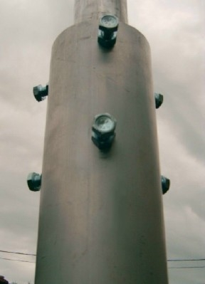 embout du mât pour fixation de l'éolienne