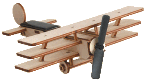 jouet avion en bois triplan solaire finalisé