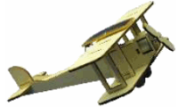 kit de jouet de construction en bois pour faire un avion solaire biplan