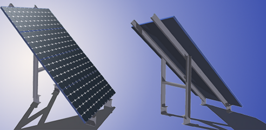 structure en aluminium à 3 panneaux solaires