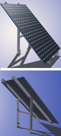 chssis alu avec 3 panneaux solaires